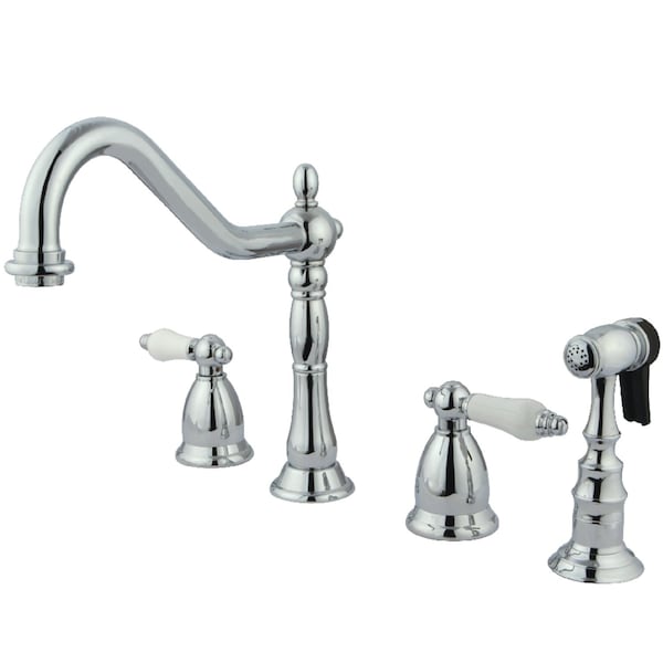 KS1791PLBS Widespread Kitchen Faucet, Polished Chrome
